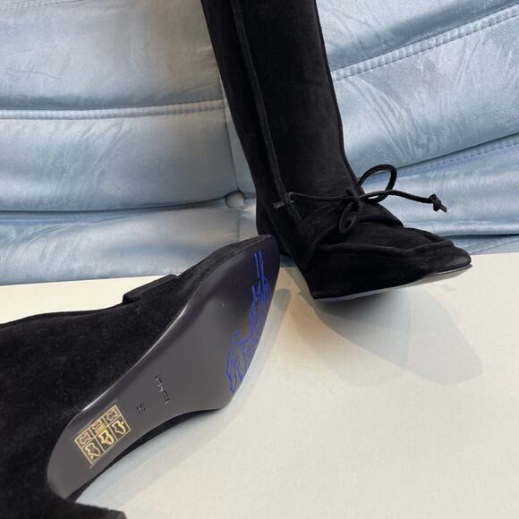 Burberry Storm Suede Knee-High Boots - Picture 5 of 5